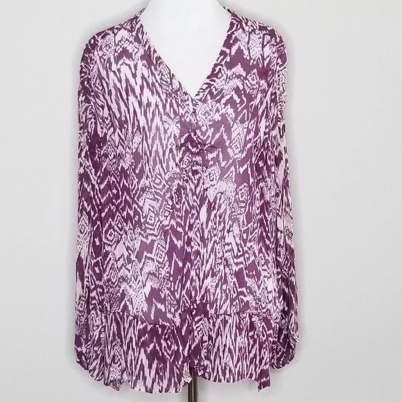 IRO Caskey Ikat Printed Voile Blouse 36 - Picture 1 of 5